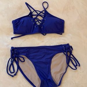 Blue Strappy Bikini